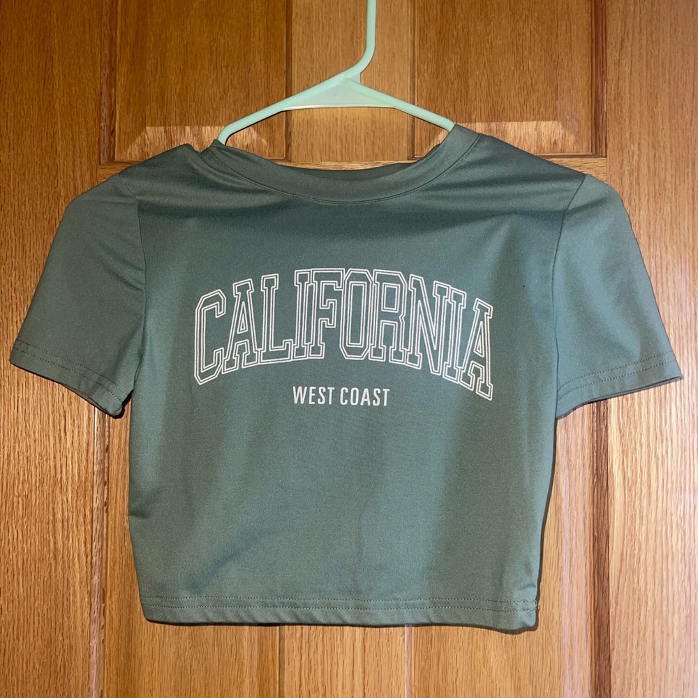 teal california crop top